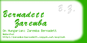 bernadett zaremba business card